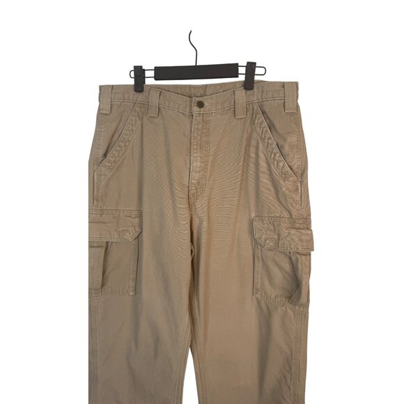 Carhartt 36 x 34 Mens Khaki Cargo Pants Dungaree Fit 100% Durable Workwear - Picture 7 of 14